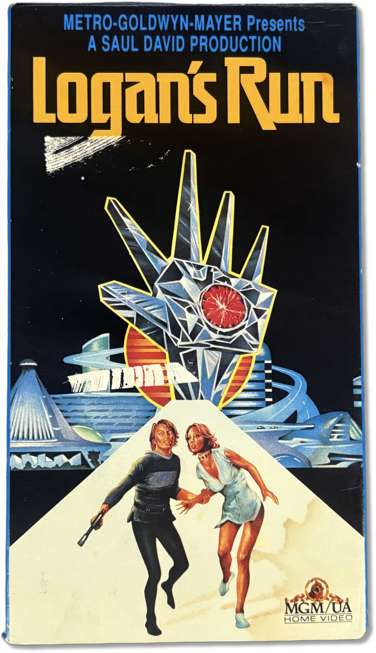 Logans Run (VHS, 1991) Vintage 1970s Retro Sci-Fi Dystopian Cult Film Tape